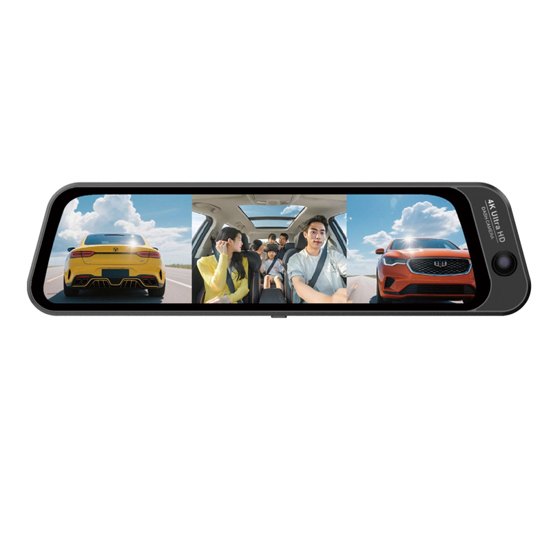 T2-H58 3 Channel Streaming Rearview Mirror Dash Cam with Triple Recording